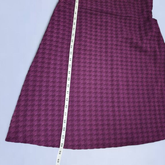 Tommy Hilfiger Women's Embossed Houndstooth Dress Purple - Size 12 - Picture 9 of 9